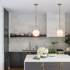 Hängeleuchte Metall Glas D: 28,9 cm H: max. 129,4 cm