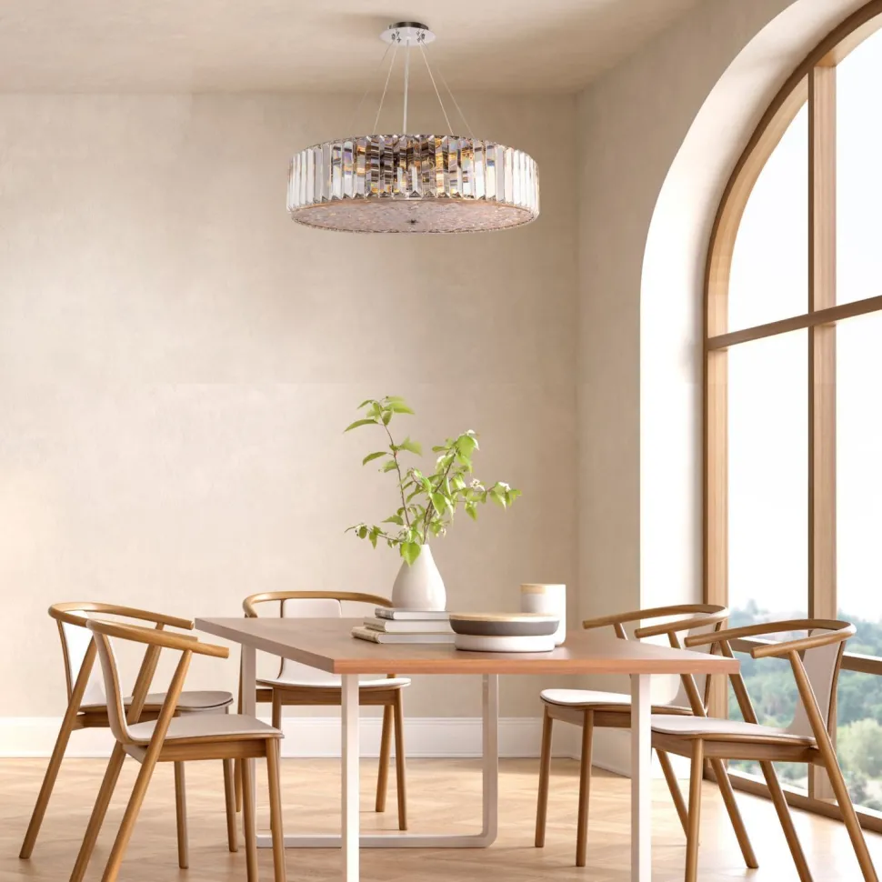 Hängeleuchte Metall Glas E27 D: 53 cm H: max. 89,4 cm