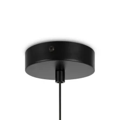 Hängeleuchte Metall Glas E14 Ø 15 cm rund Schwarz Weiß