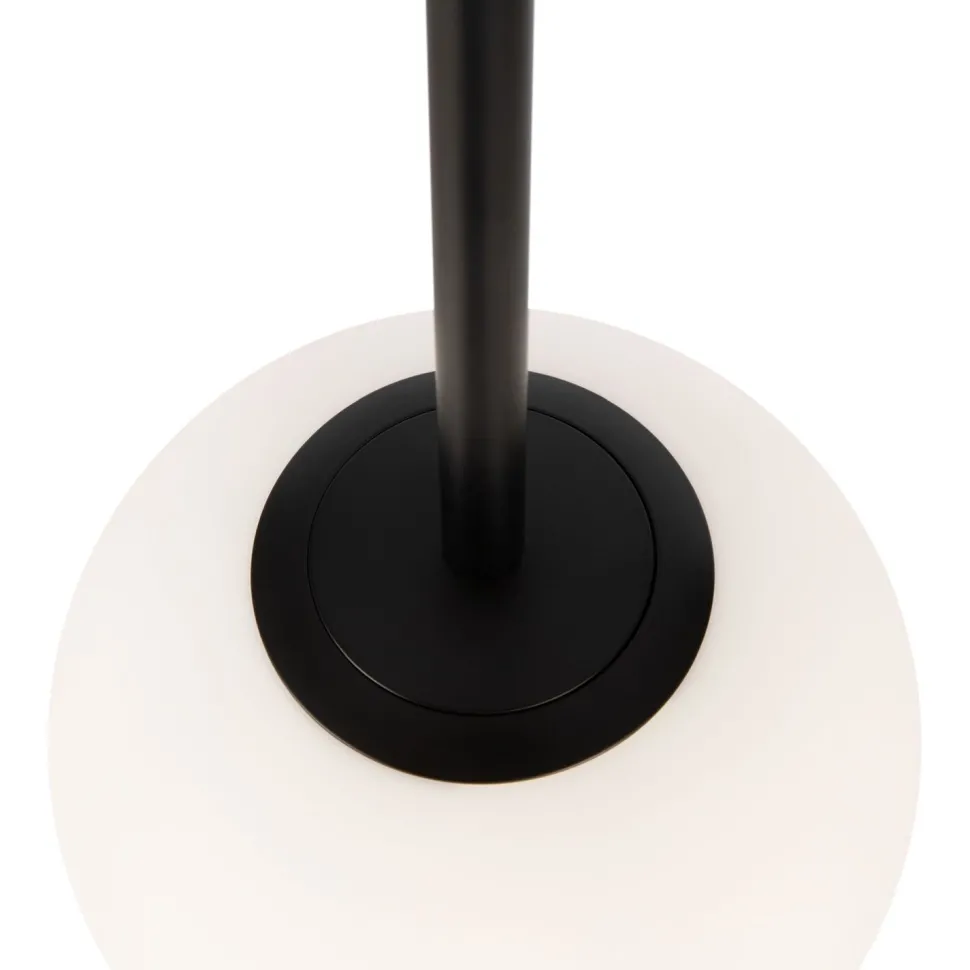 Hängeleuchte Metall Glas E14 Ø 15 cm rund Schwarz Weiß