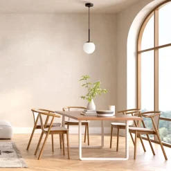 Hängeleuchte Metall Glas E14 Ø 15 cm rund Schwarz Weiß