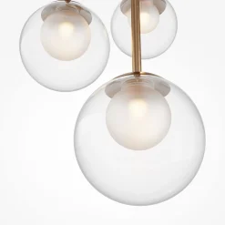 Hängeleuchte Metall Glas G9 rund D: 40 cm in Gold CORA