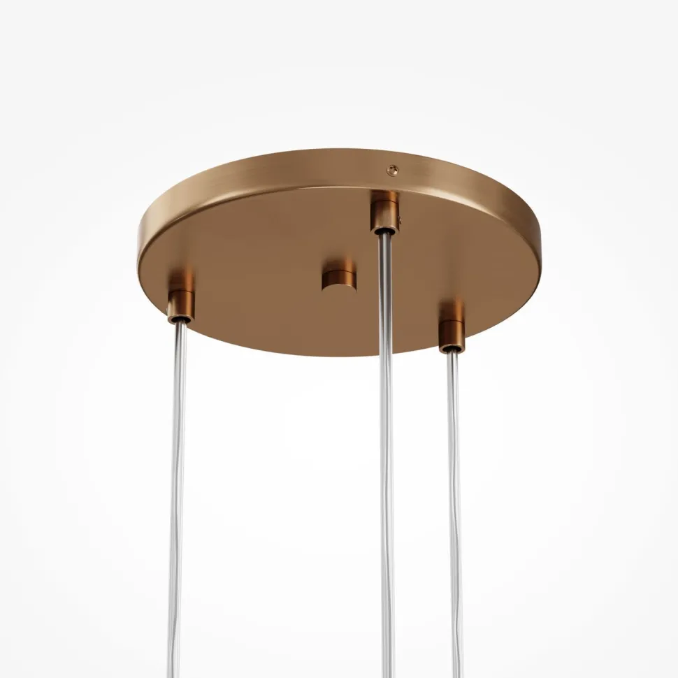 Hängeleuchte Metall Glas G9 rund D: 40 cm in Gold CORA