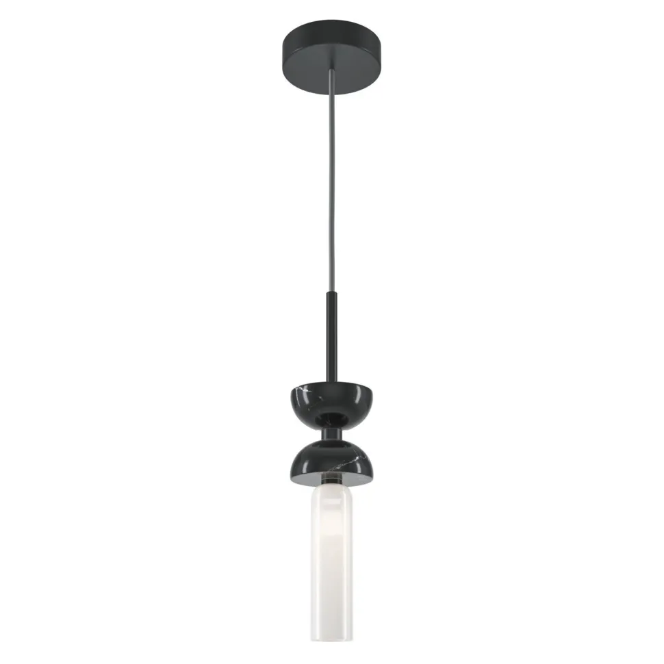 Hängeleuchte Metall Glas rund D: 10 cm H: max. 336,5 cm