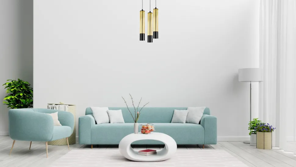 Hängeleuchte Metall GU10 Ø35 cm Schwarz Gold 3-flammig