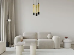 Hängeleuchte Metall GU10 Ø35 cm Schwarz Gold 3-flammig