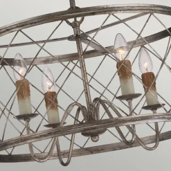 Hängeleuchte Metall in Silber antik Ø53cm Industrial