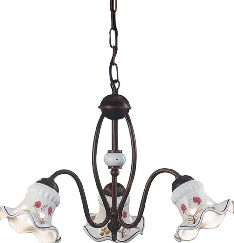 Hängeleuchte Metall Keramik E14 3-flammig Landhaus