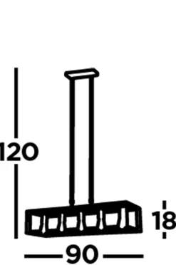 Hängeleuchte Metall länglich B: 90 cm in Silber-Gold E27