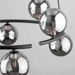 Hängeleuchte Metall Rauchglas G9 Ø 62 cm H: max. 140 cm