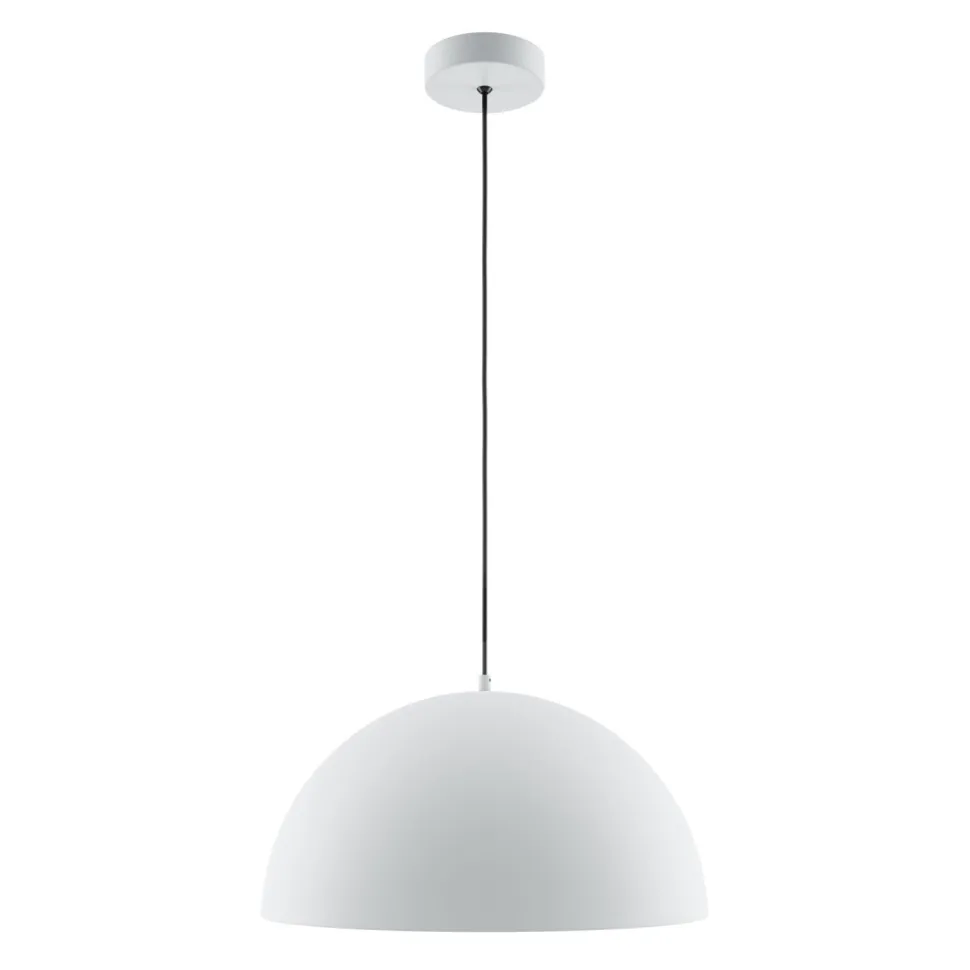 Hängeleuchte Metall rund D: 35 cm H: max. 320 cm Weiß