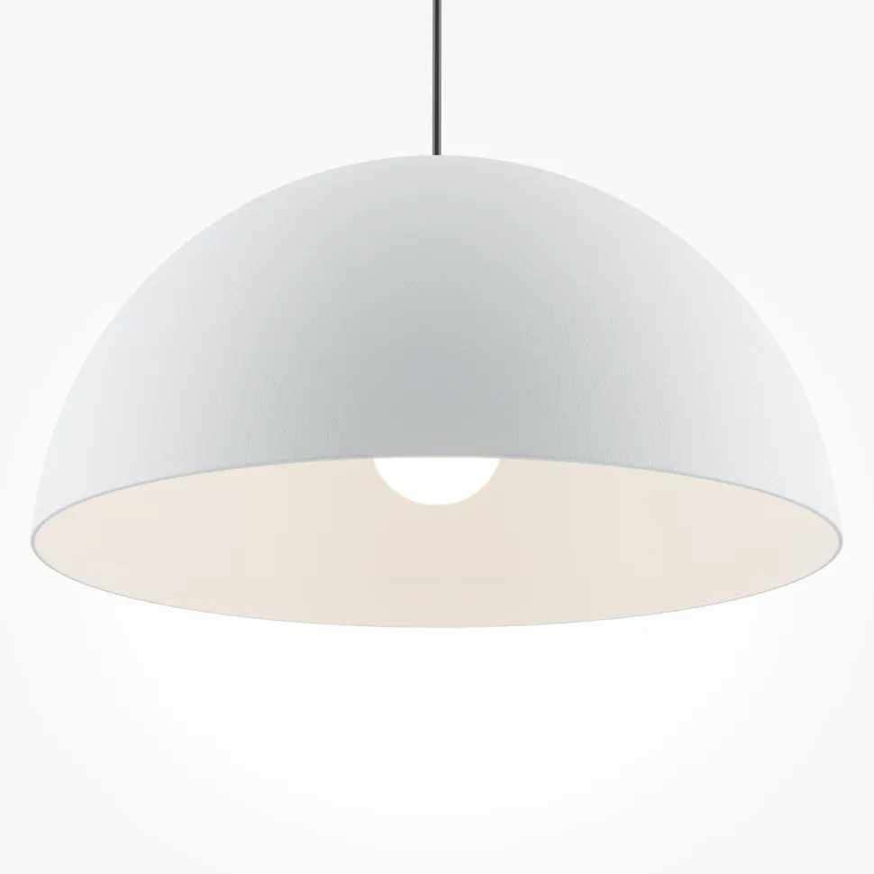 Hängeleuchte Metall rund D: 35 cm H: max. 320 cm Weiß