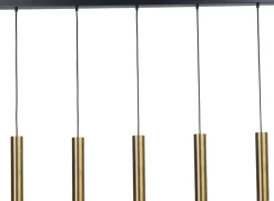 Hängeleuchte Metall Schwarz Messing verstellbar GU10