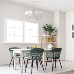 Hängeleuchte Metall Stoff 63 cm breit H: max. 116 cm