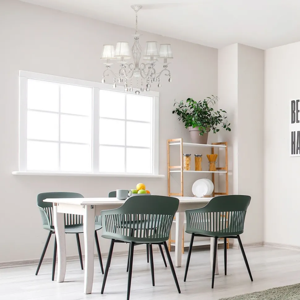 Hängeleuchte Metall Stoff 63 cm breit H: max. 116 cm