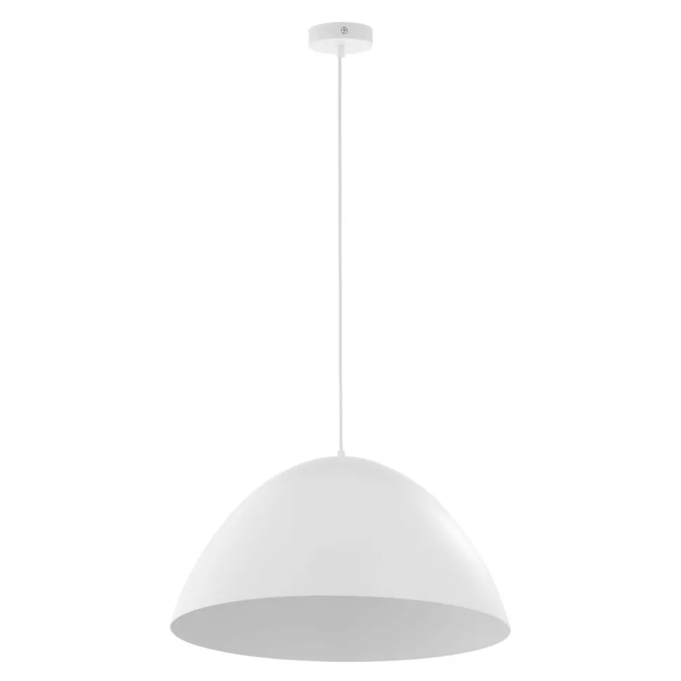 Hängeleuchte Metall Weiß Ø 50 cm rund E27 MIRANDA