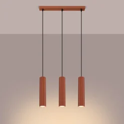 Hängeleuchte Modern GU10 3-flammig B: 45 cm Aluminium in Rot