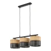 Hängeleuchte Modern länglich 3-flammig Schwarz Natur E27