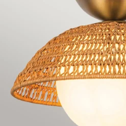 Hängeleuchte Rattan Glas Metall Ø 37,5 cm H: max. 147,9 cm E27