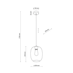 Hängeleuchte Rauchglas Ø 20 cm H: max. 1,7 m verstellbar E27