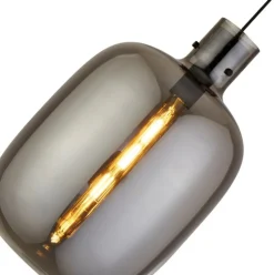 Hängeleuchte Rauchglas E27 D: 30 cm H: max. 120 cm Grau