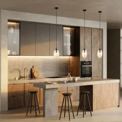 Hängeleuchte Rauchglas in Bernstein Ø 12 cm verstellbar