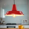 Hängeleuchte Rot Metall Vintage Mid Century Design