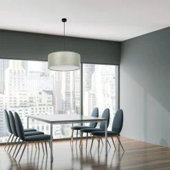 Hängeleuchte rund Ø 50 cm blendarm E27 Grün Stoffschirm