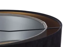 Hängeleuchte rund Ø 50 cm E27 Stoff Schwarz Gold Grau Silber