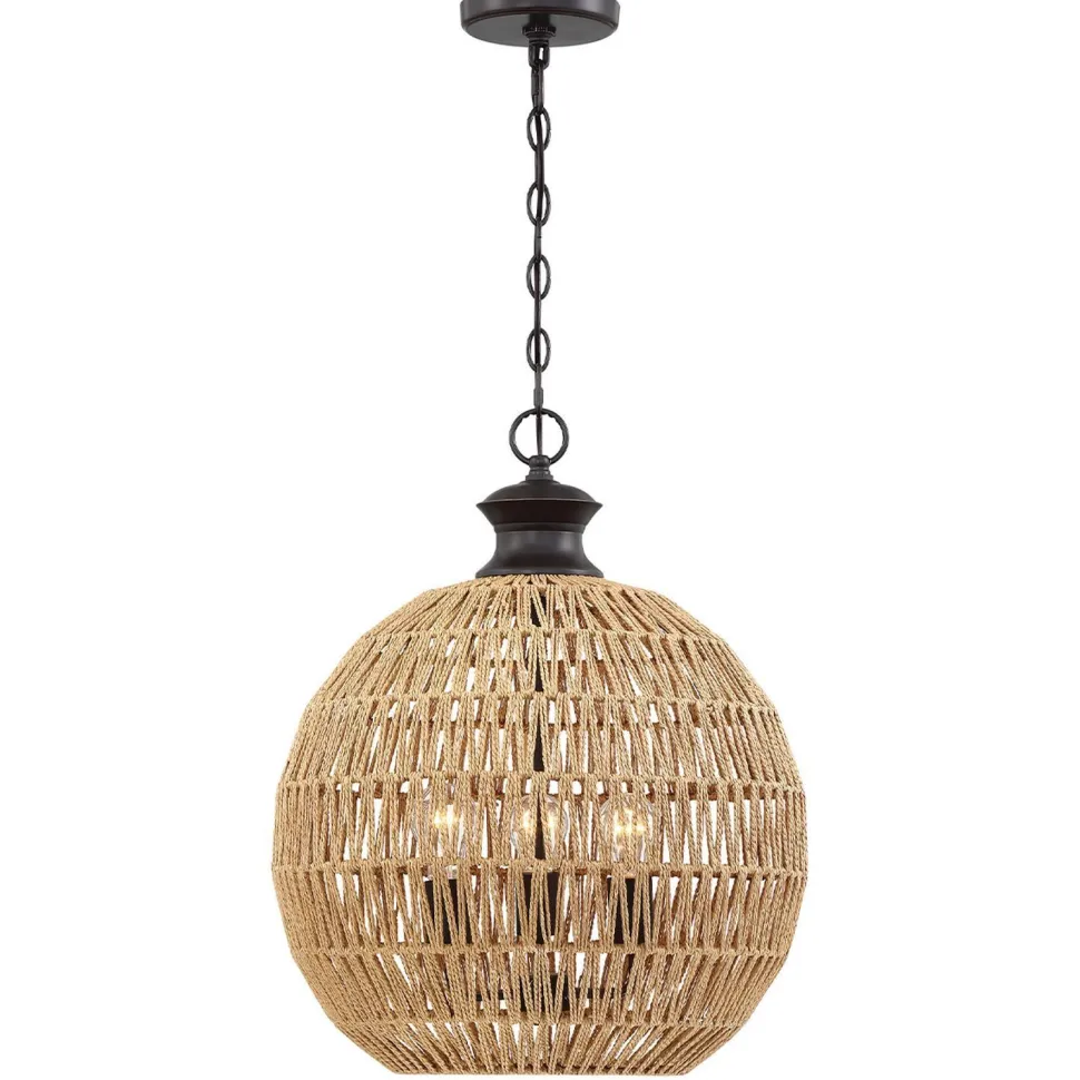 Hängeleuchte rund Ø 46,5 cm H: max. 251,4 cm Seil Schirm