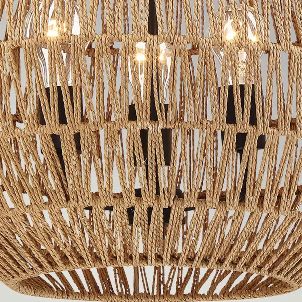 Hängeleuchte rund Ø 46,5 cm H: max. 251,4 cm Seil Schirm