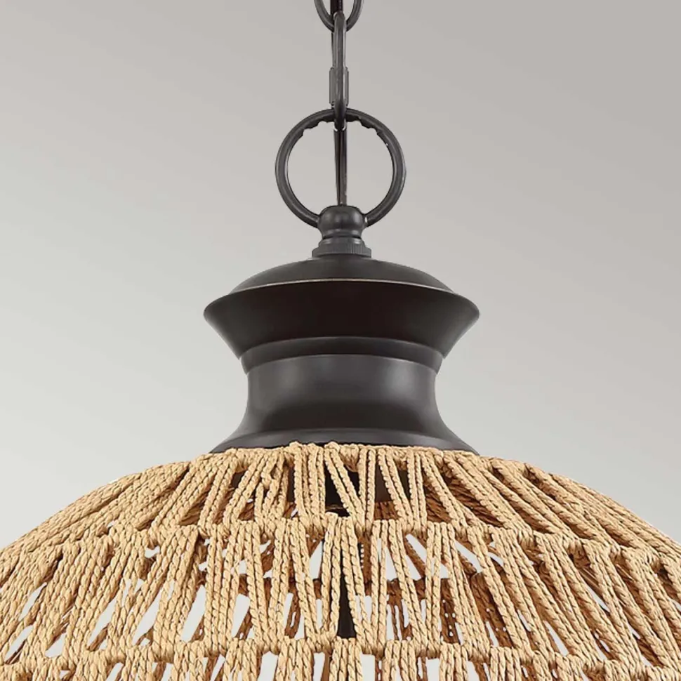 Hängeleuchte rund Ø 46,5 cm H: max. 251,4 cm Seil Schirm