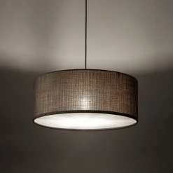 Hängeleuchte rund Ø 50 cm Jute H: max. 110 cm 3x E27