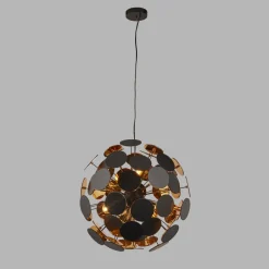 Hängeleuchte rund Ø 54 cm Metall Schwarz Gold 6x E14