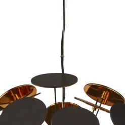 Hängeleuchte rund Ø 54 cm Metall Schwarz Gold 6x E14