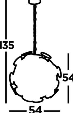 Hängeleuchte rund Ø 54 cm Metall Schwarz Gold 6x E14