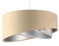 Hängeleuchte rund D: 50 cm E27 Stoff Velours Optik Modern KARIM