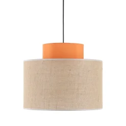 Hängeleuchte rund E27 Ø 38 cm H: max. 170 cm Jute Stoff