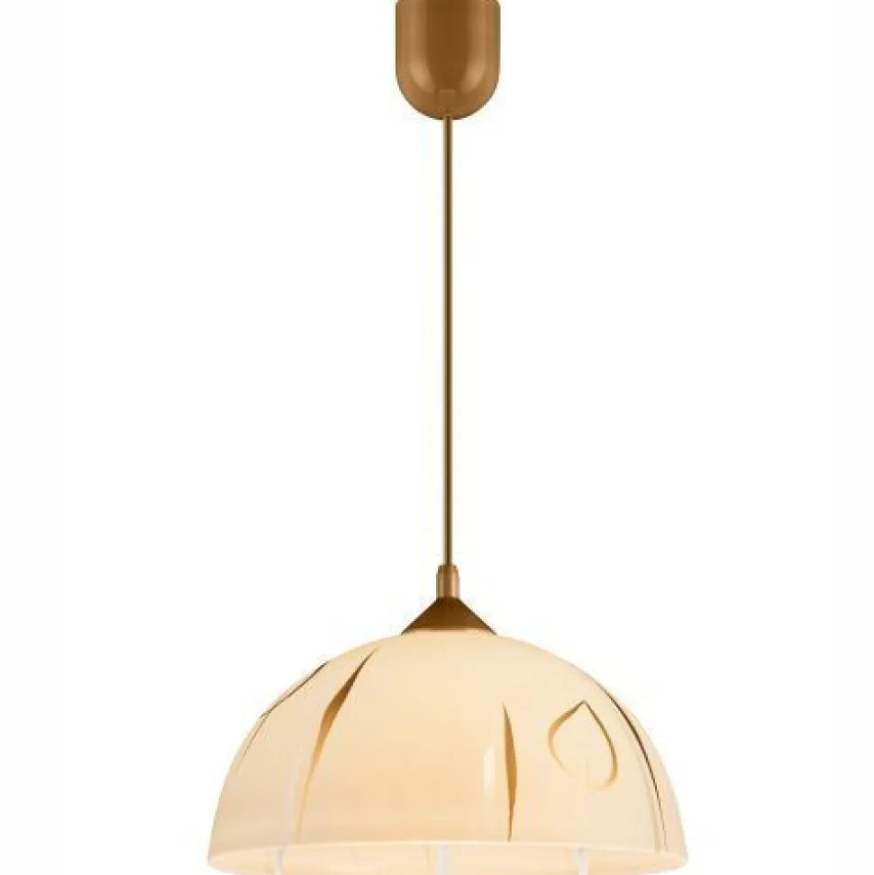 Hängeleuchte Rund Gold Retro Esstisch Glas Lampe