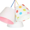 Hängeleuchte SAMY Weiß Rosa gepunktet Kinder