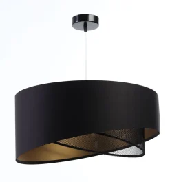 Hängeleuchte Satin Netz Ø 50 cm E27 rund Schwarz Gold