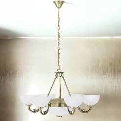 Hängeleuchte Savoy Weiß Ø74cm 6-Flmg