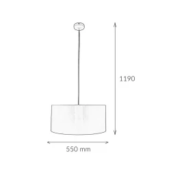 Hängeleuchte Schirm Creme Gold Retro rund Esstisch