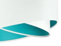 Hängeleuchte Schirm Weiß Türkis Stoff rund Ø50cm