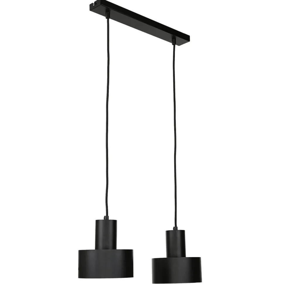 Hängeleuchte Schwarz breiter Schirm Retro 2 flmg