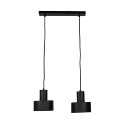 Hängeleuchte Schwarz breiter Schirm Retro 2 flmg