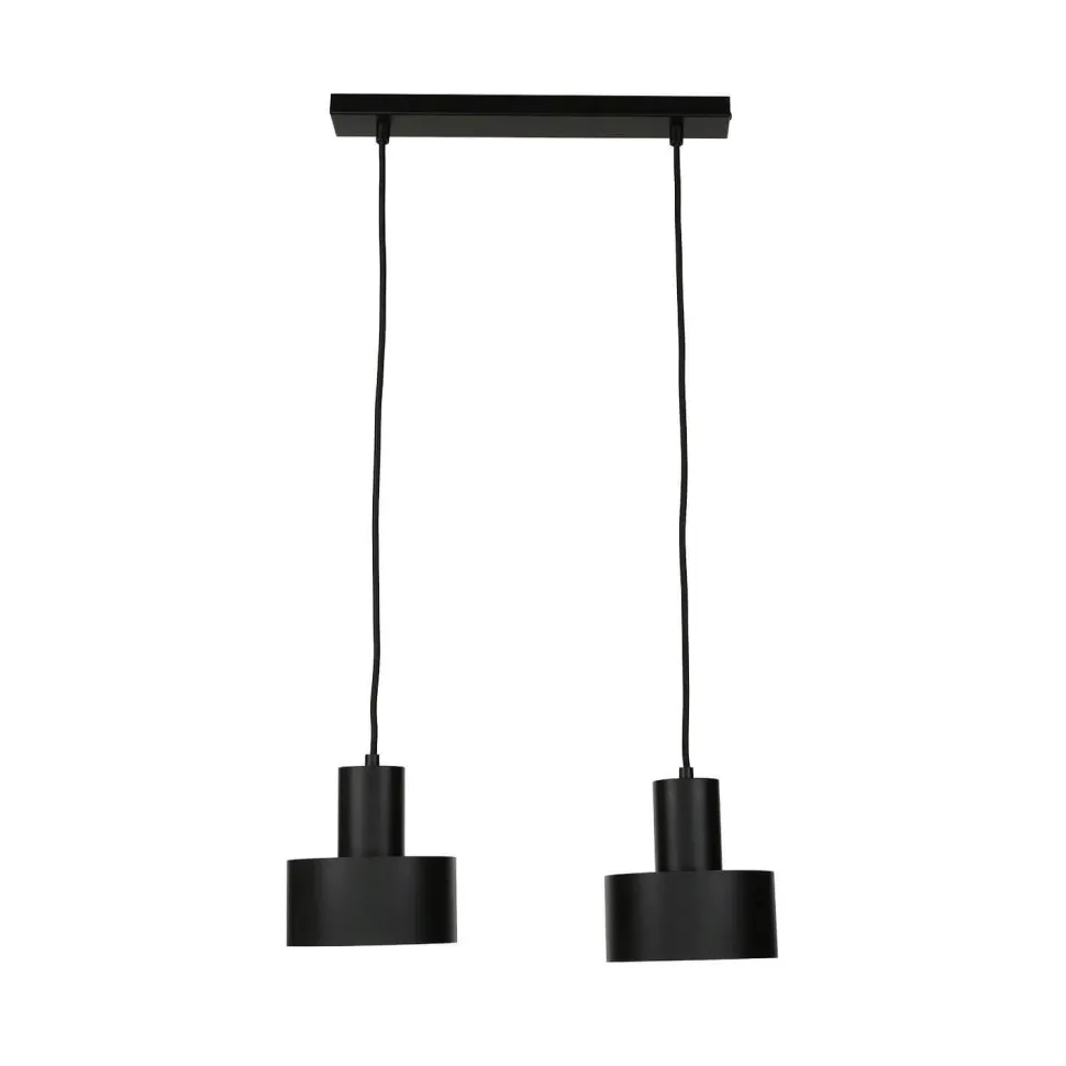 Hängeleuchte Schwarz breiter Schirm Retro 2 flmg