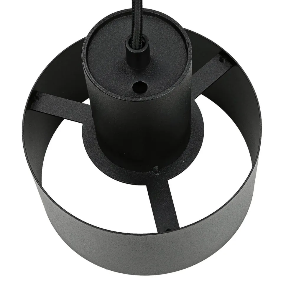 Hängeleuchte Schwarz breiter Schirm Retro 2 flmg