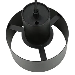 Hängeleuchte Schwarz breiter Schirm Retro 3 flmg