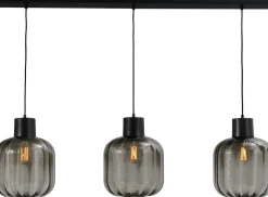 Hängeleuchte Schwarz 3-flammig Glas Metall verstellbar